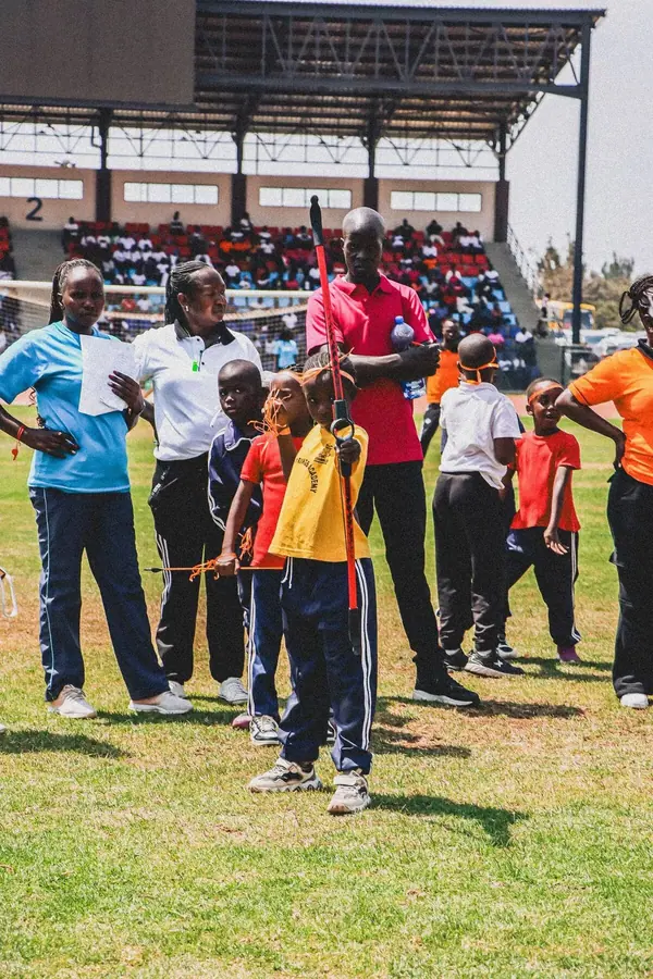 Pupils and staff at the Whitestar sports day